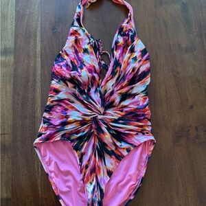 Vibrant Pink and Multicolor Kids Swimsuit